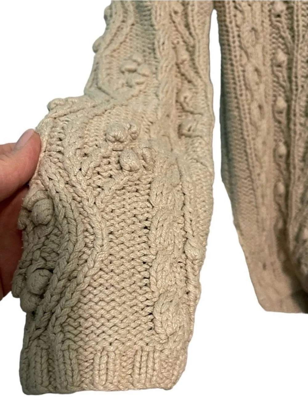 Sundance 80%Silk 20% Cotton Cable-Knit Sweater-size Large